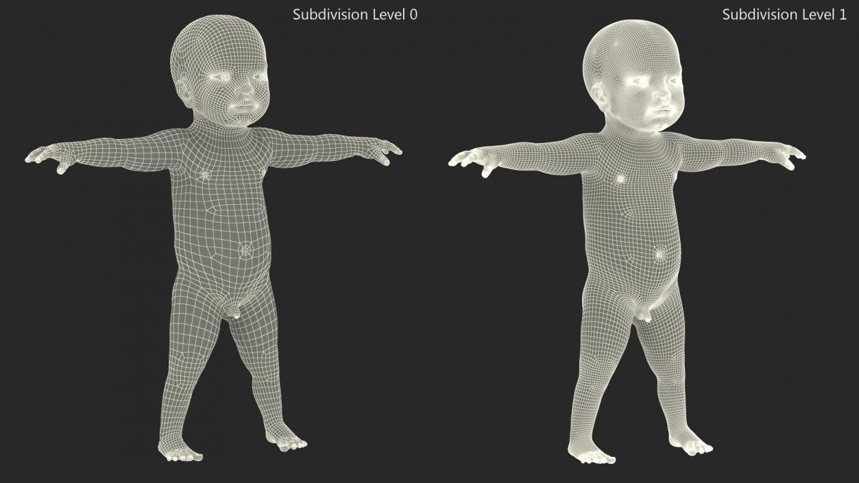 3D Baby Boy at 8 Month Rigged