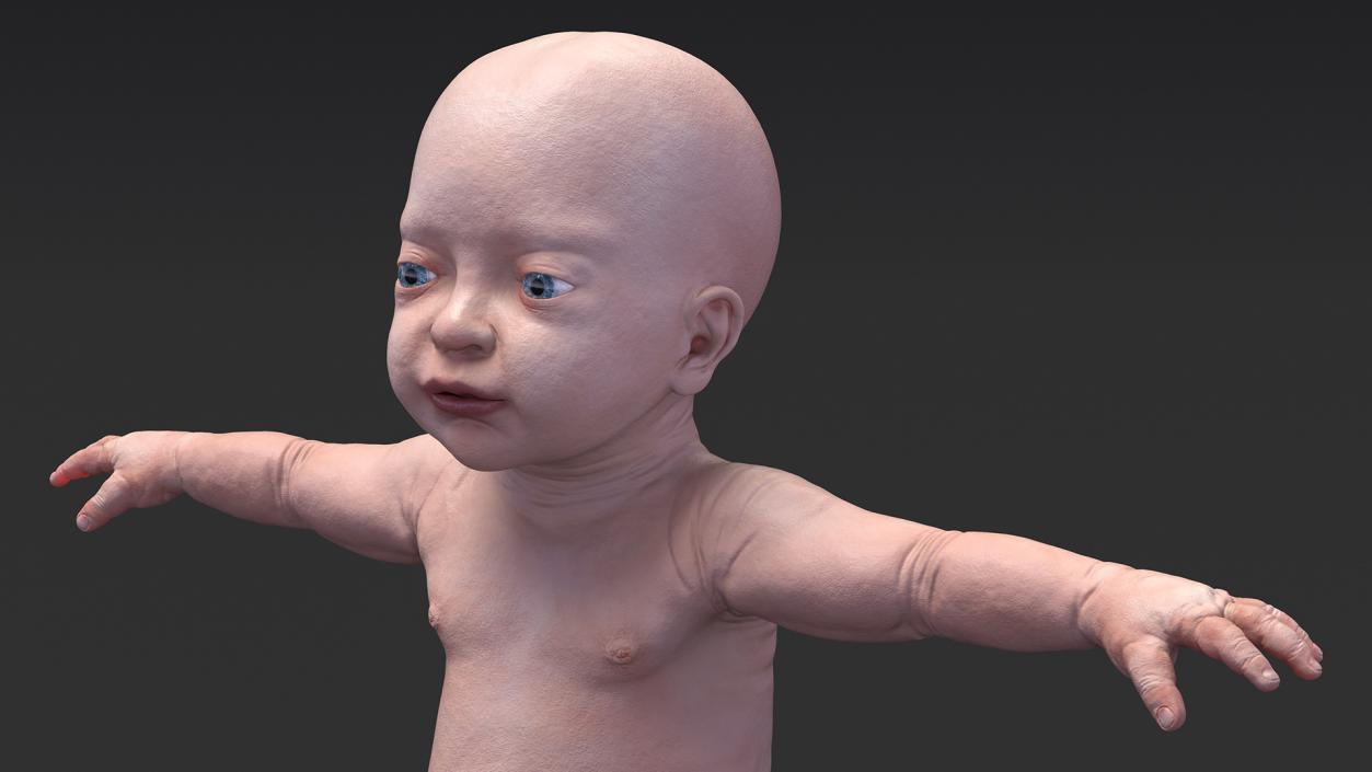 3D Baby Boy at 8 Month Rigged