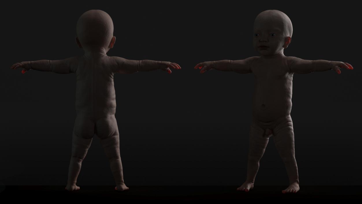 3D Baby Boy at 8 Month Rigged