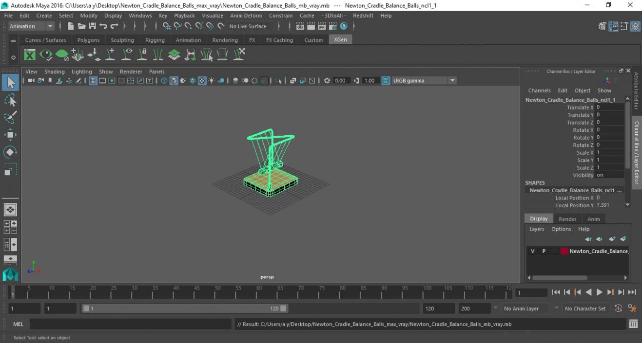 Newton Cradle Balance Balls 3D