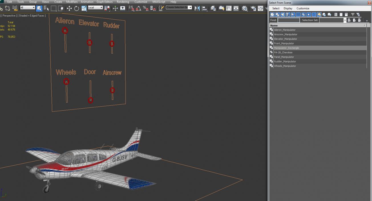 3D model Piper PA28-161 Cherokee Rigged