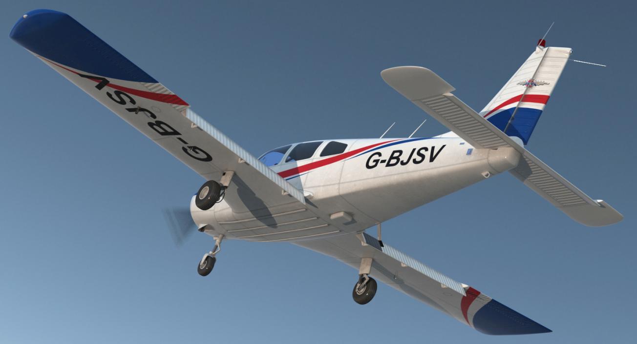 3D model Piper PA28-161 Cherokee Rigged