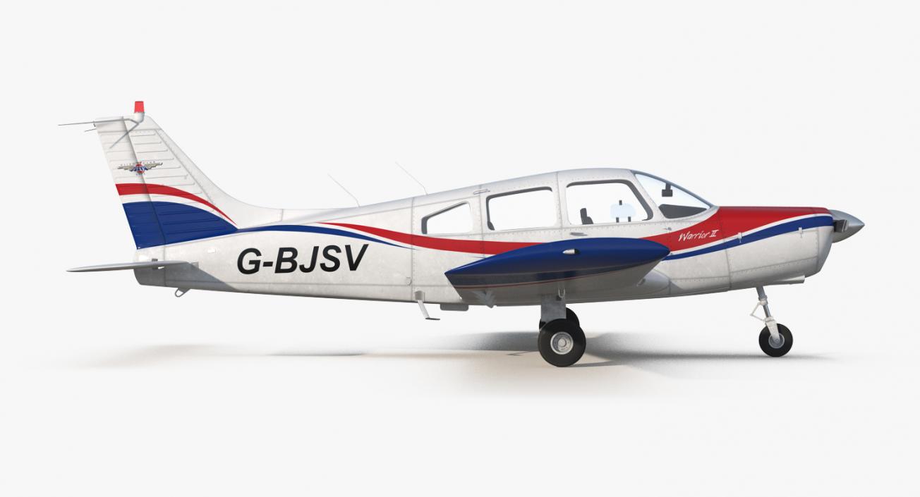 3D model Piper PA28-161 Cherokee Rigged