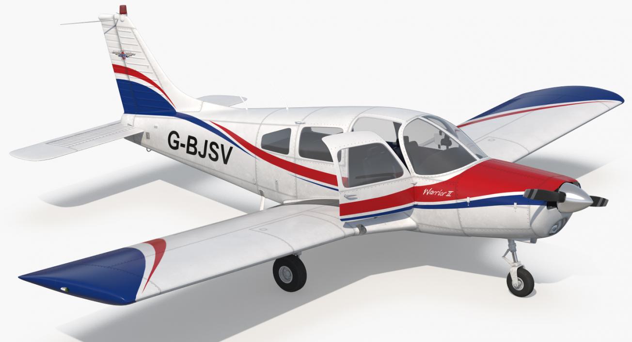 3D model Piper PA28-161 Cherokee Rigged