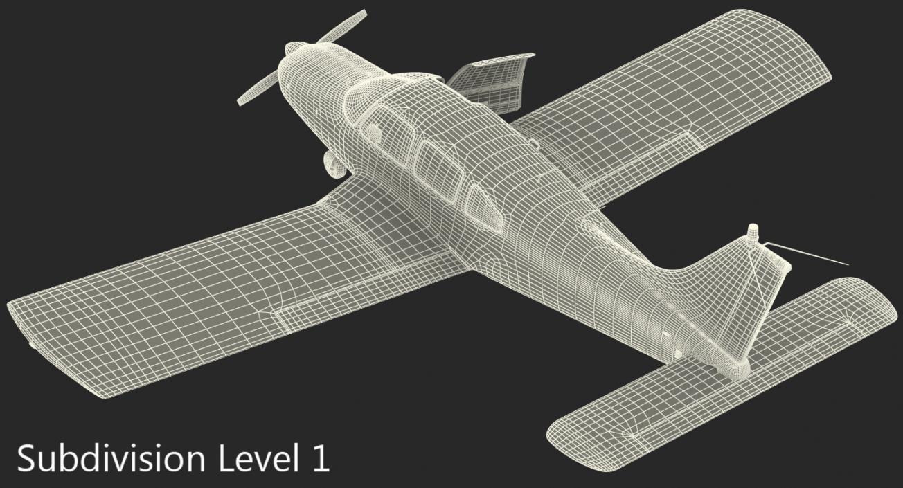 3D model Piper PA28-161 Cherokee Rigged