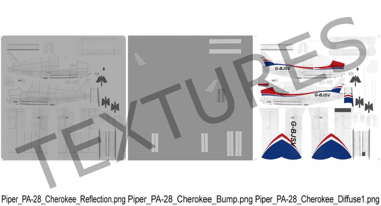 3D model Piper PA28-161 Cherokee Rigged