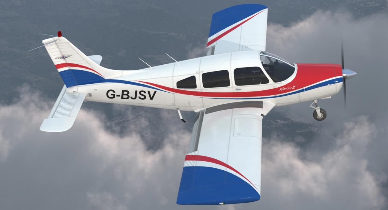 3D model Piper PA28-161 Cherokee Rigged