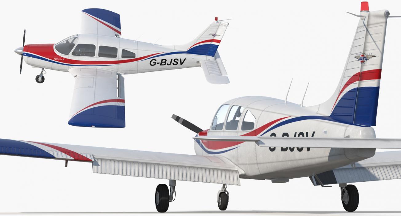 3D model Piper PA28-161 Cherokee Rigged