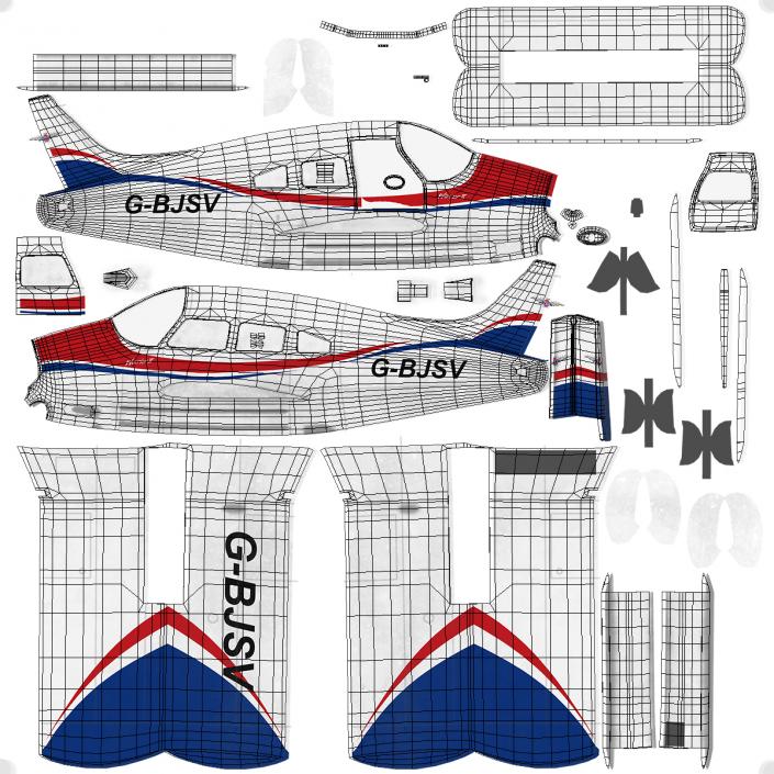 3D model Piper PA28-161 Cherokee Rigged