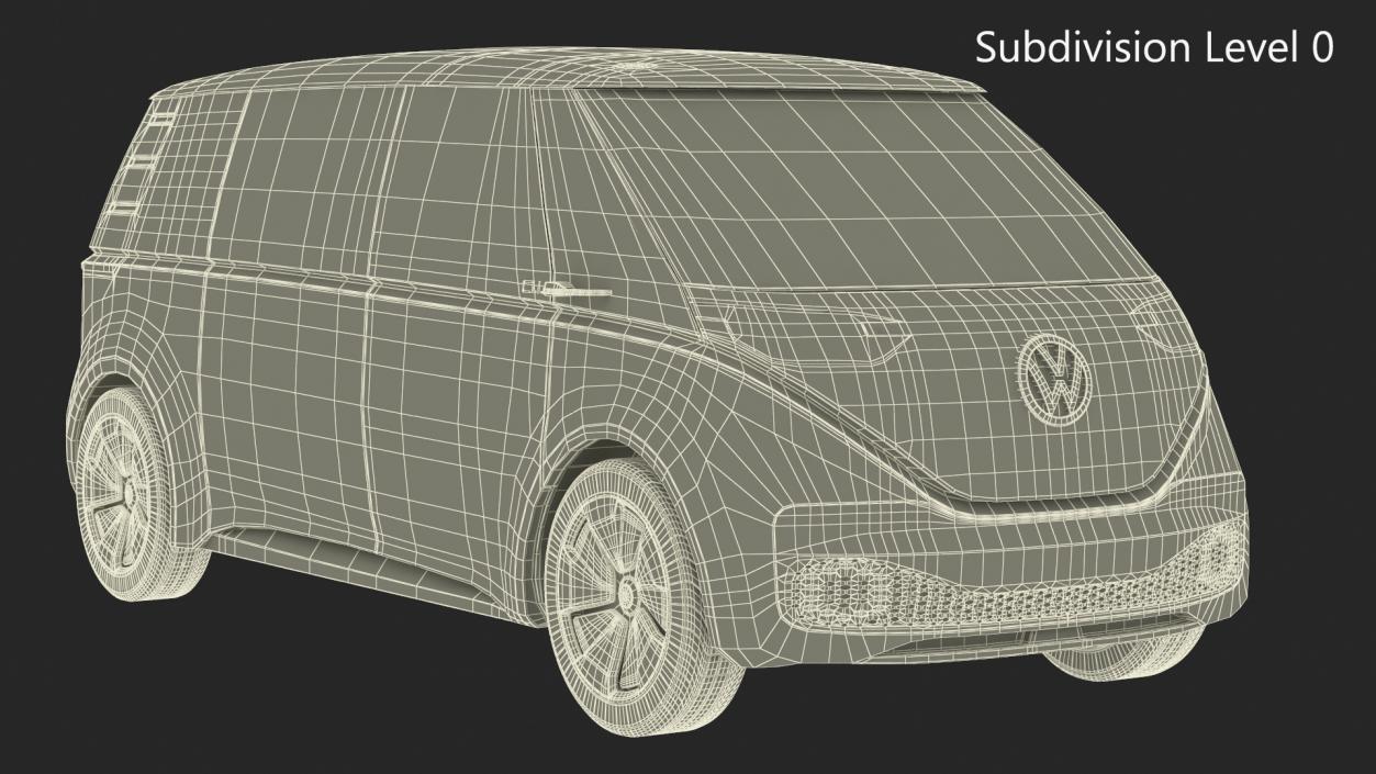 Volkswagen Minivan ID Buzz Rigged for Cinema 4D 3D