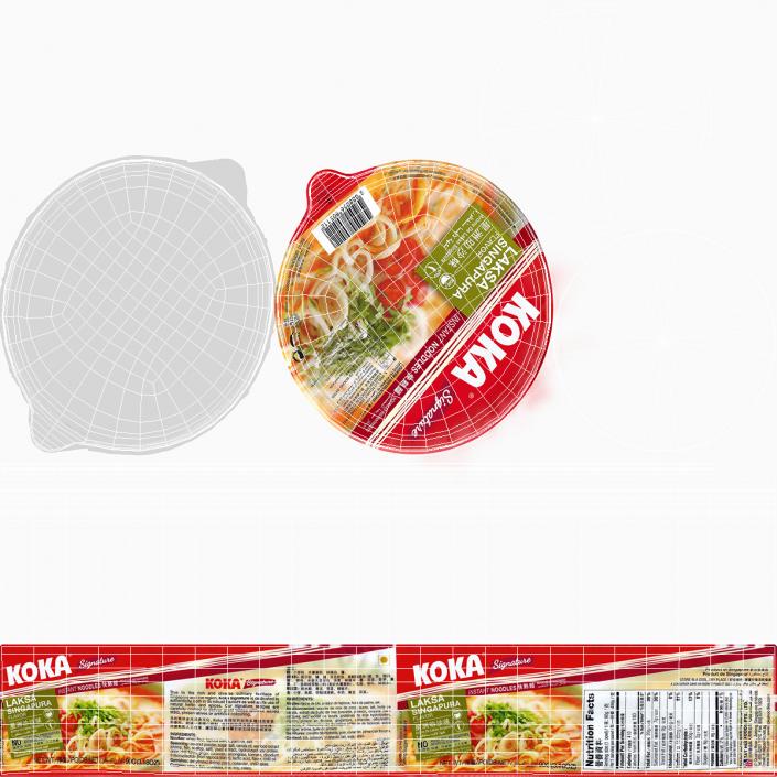 3D KOKA Instant Noodles Bowl Cup Closed