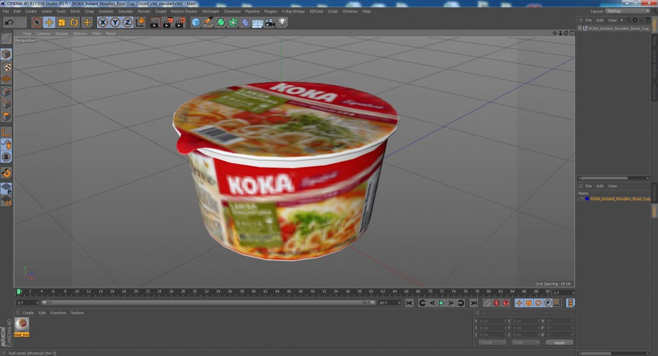 3D KOKA Instant Noodles Bowl Cup Closed