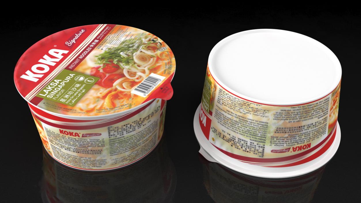 3D KOKA Instant Noodles Bowl Cup Closed