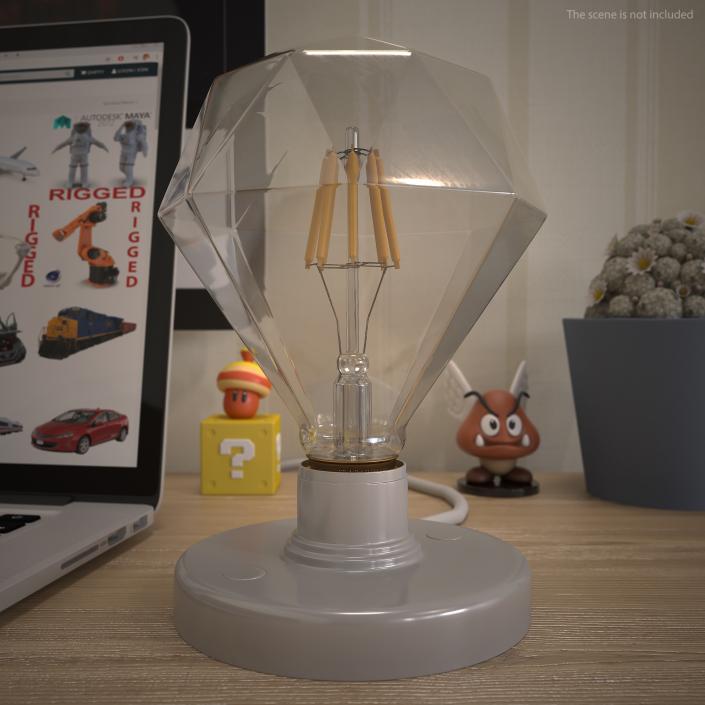 3D Sapphire Shape Filament LED Light Bulb model