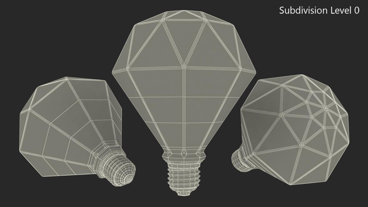 3D Sapphire Shape Filament LED Light Bulb model