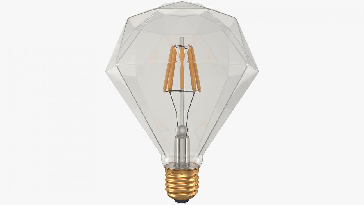 3D Sapphire Shape Filament LED Light Bulb model