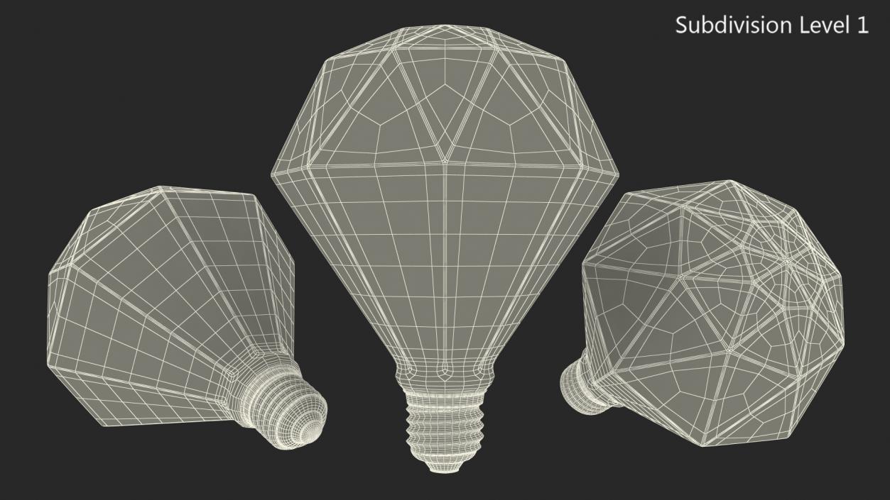 3D Sapphire Shape Filament LED Light Bulb model