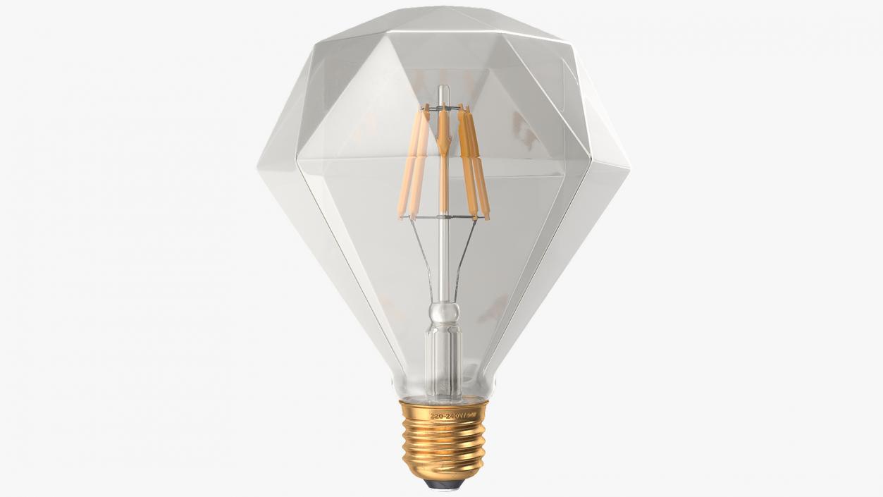 3D Sapphire Shape Filament LED Light Bulb model