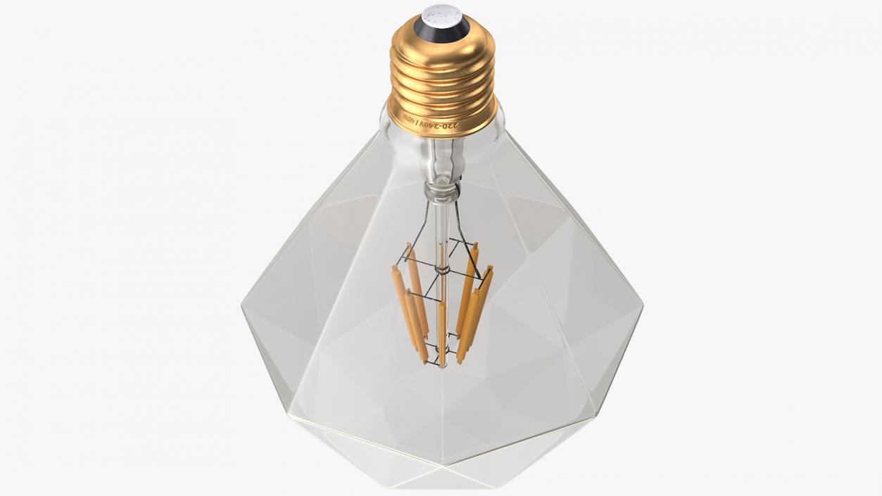 3D Sapphire Shape Filament LED Light Bulb model