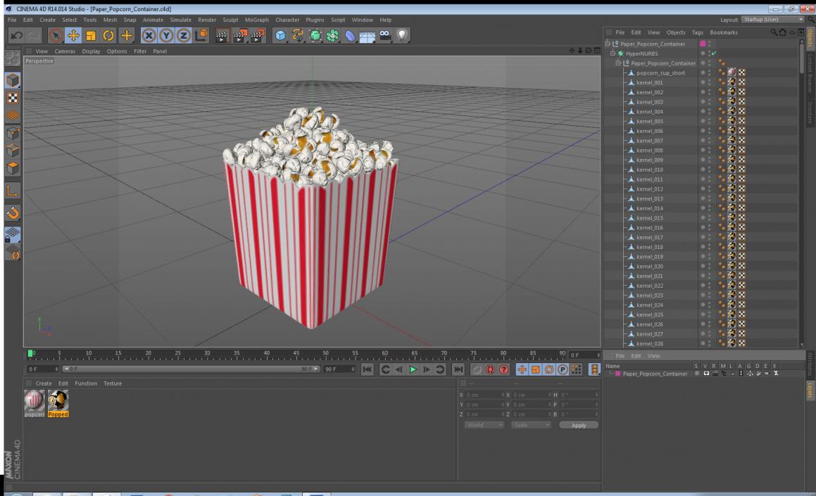 3D Paper Popcorn Container model