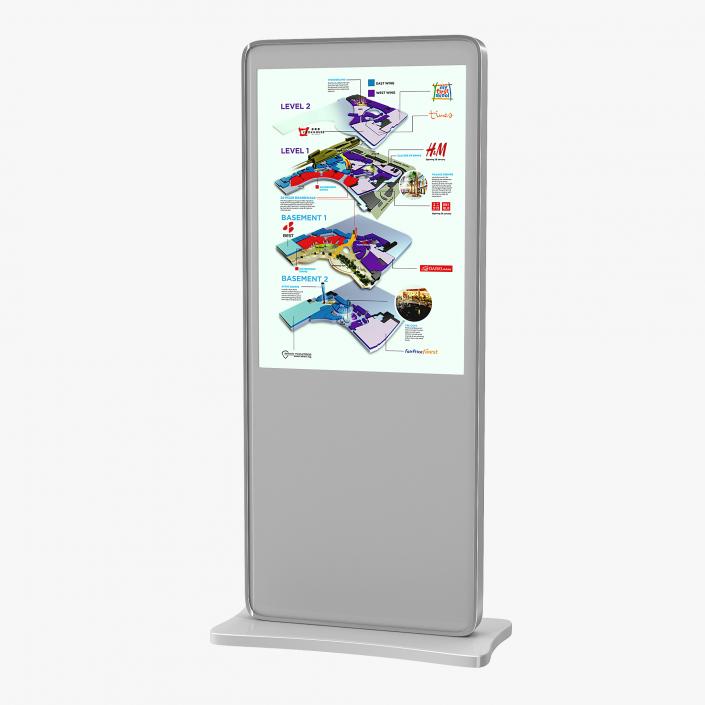 3D Digital Information Kiosk White