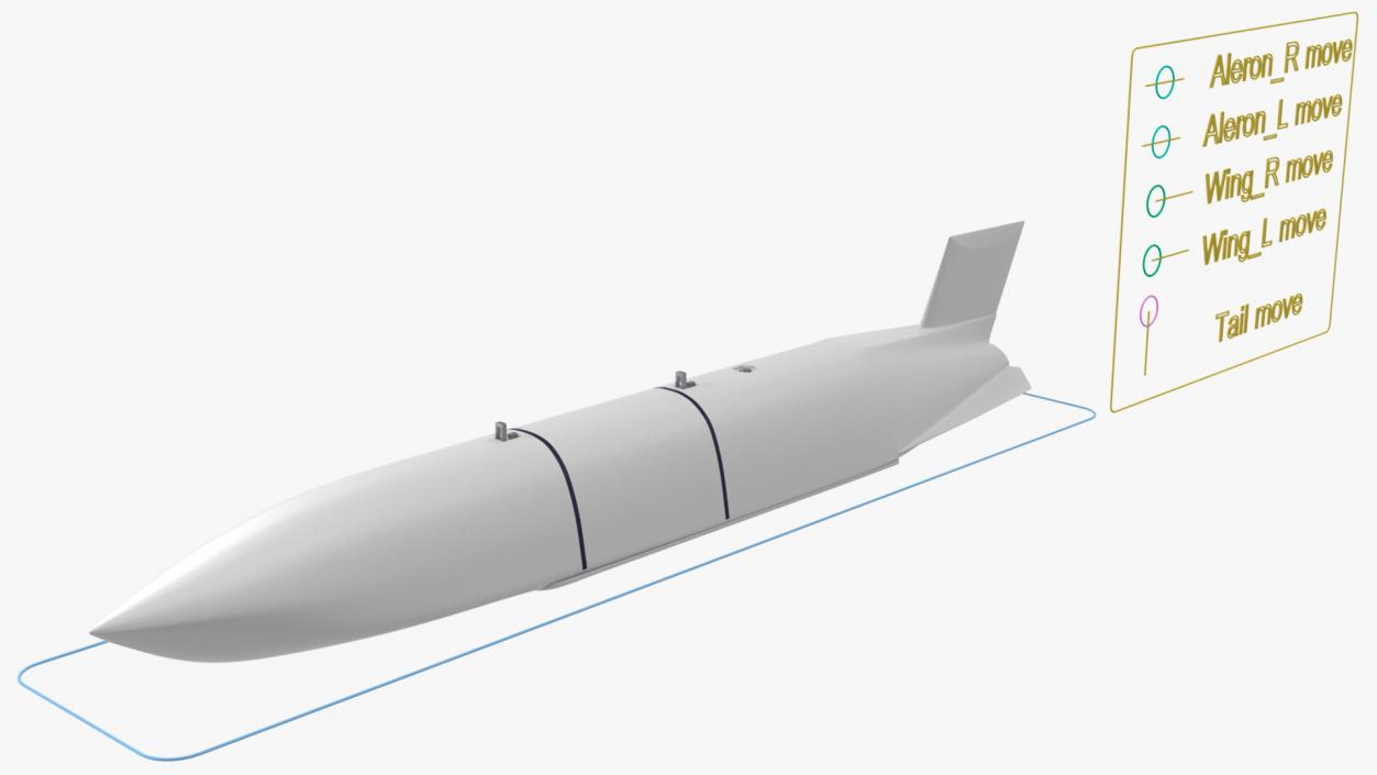 Air-Launched Cruise Missile Rigged 3D model