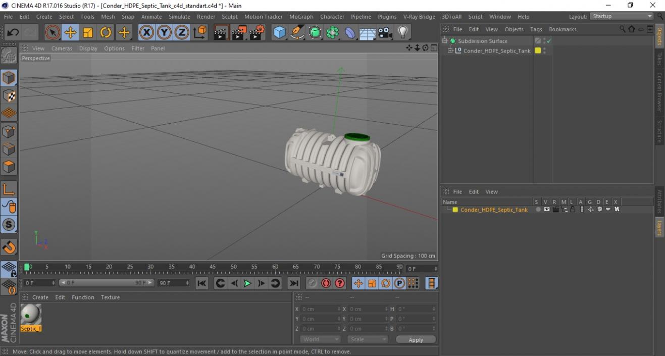 3D Conder HDPE Septic Tank model