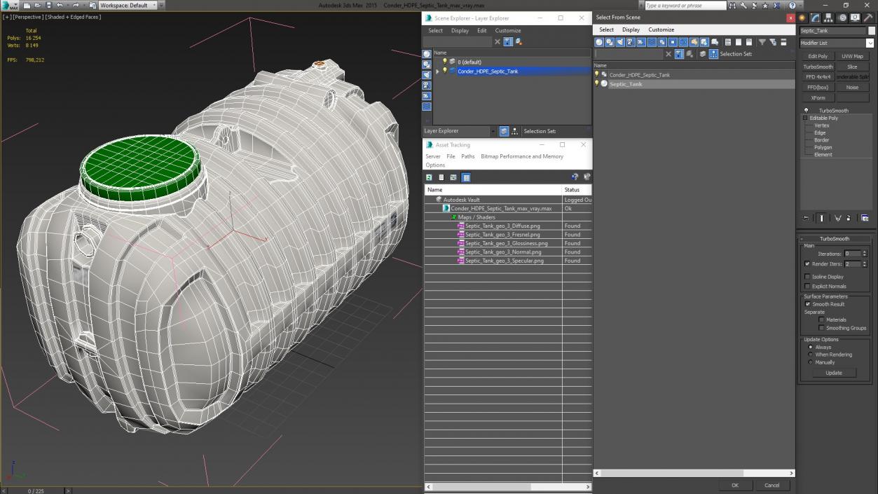 3D Conder HDPE Septic Tank model