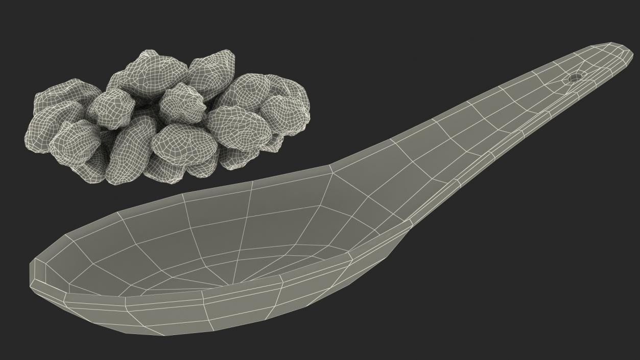 3D model Golden Raisins in a Spoon