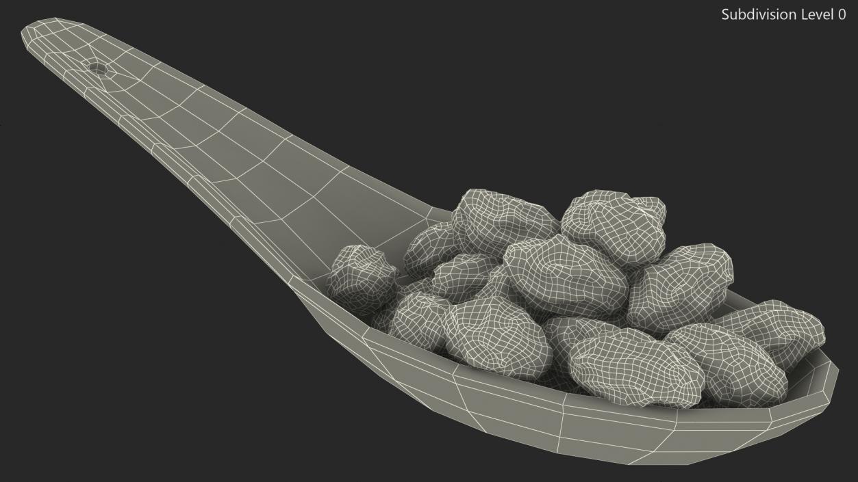 3D model Golden Raisins in a Spoon