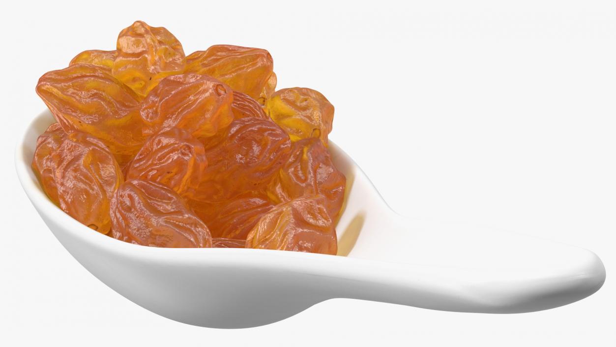 3D model Golden Raisins in a Spoon