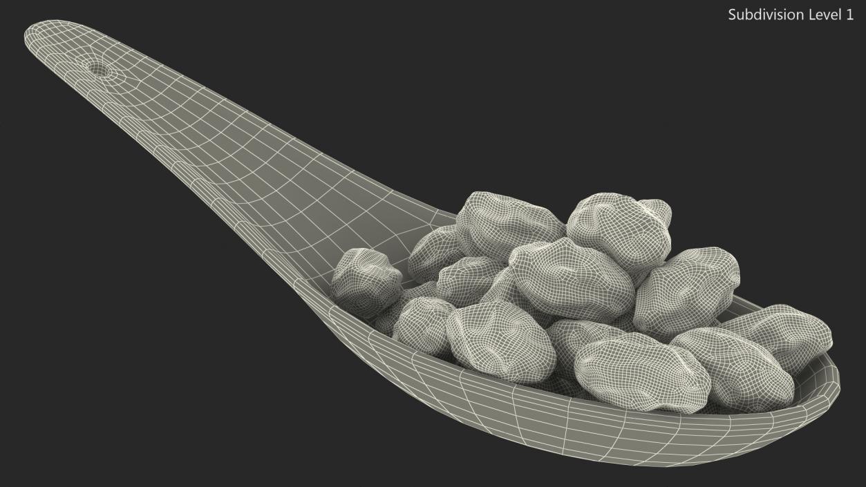 3D model Golden Raisins in a Spoon