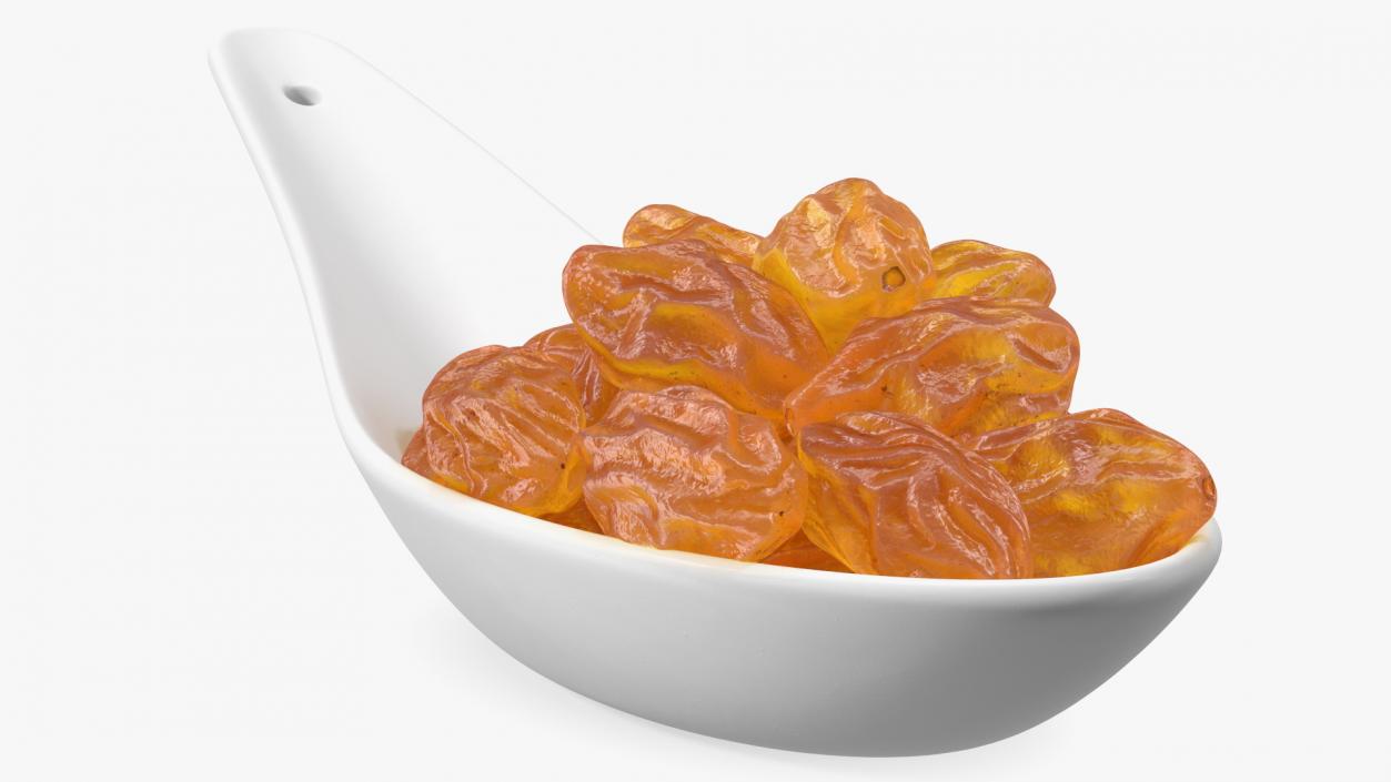 3D model Golden Raisins in a Spoon