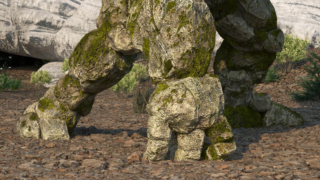 3D model Stone Golem Fighting Pose