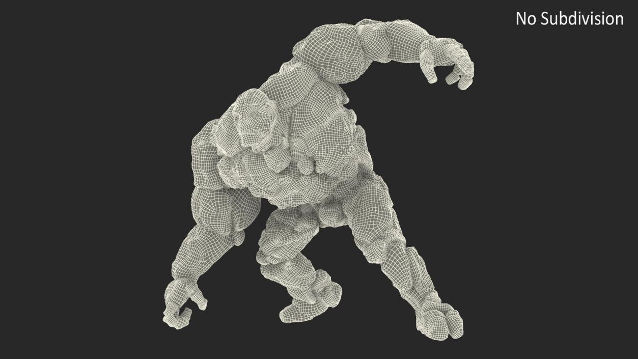 3D model Stone Golem Fighting Pose