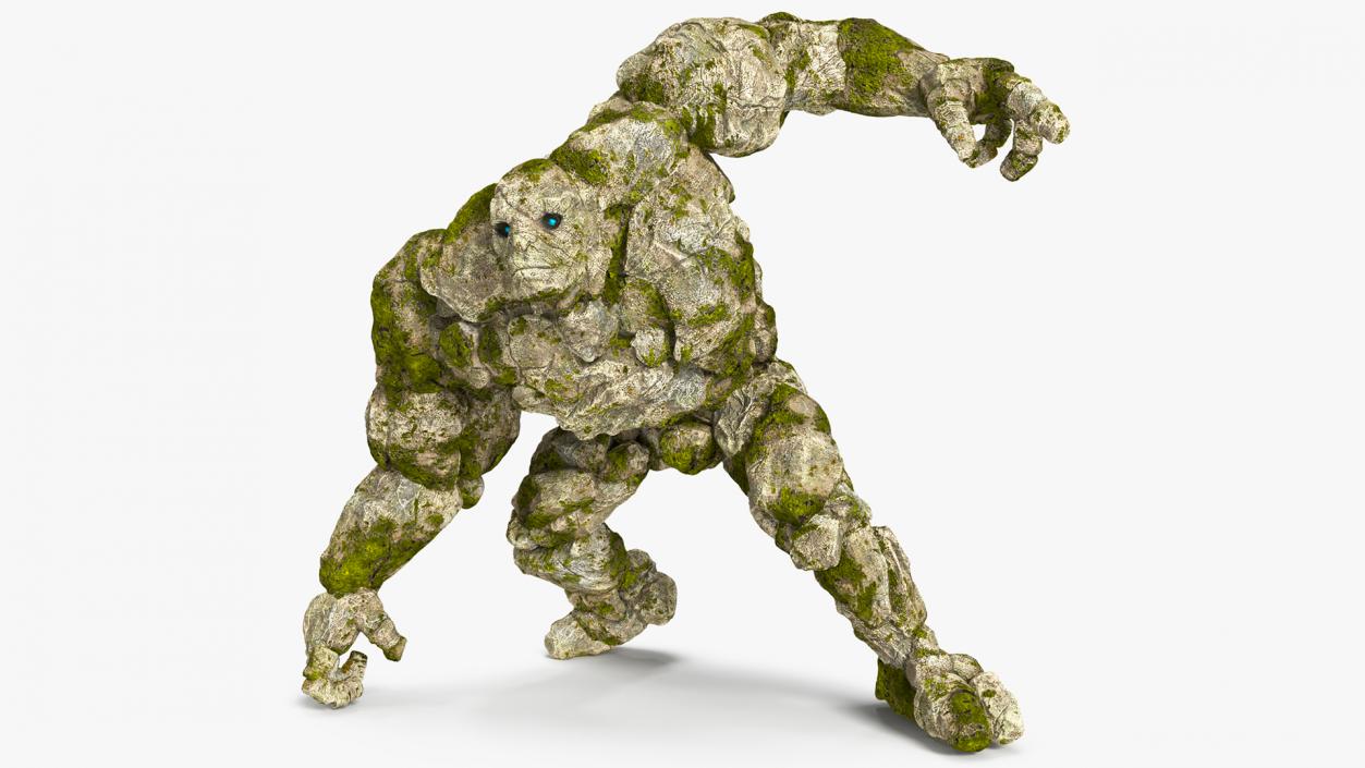 3D model Stone Golem Fighting Pose