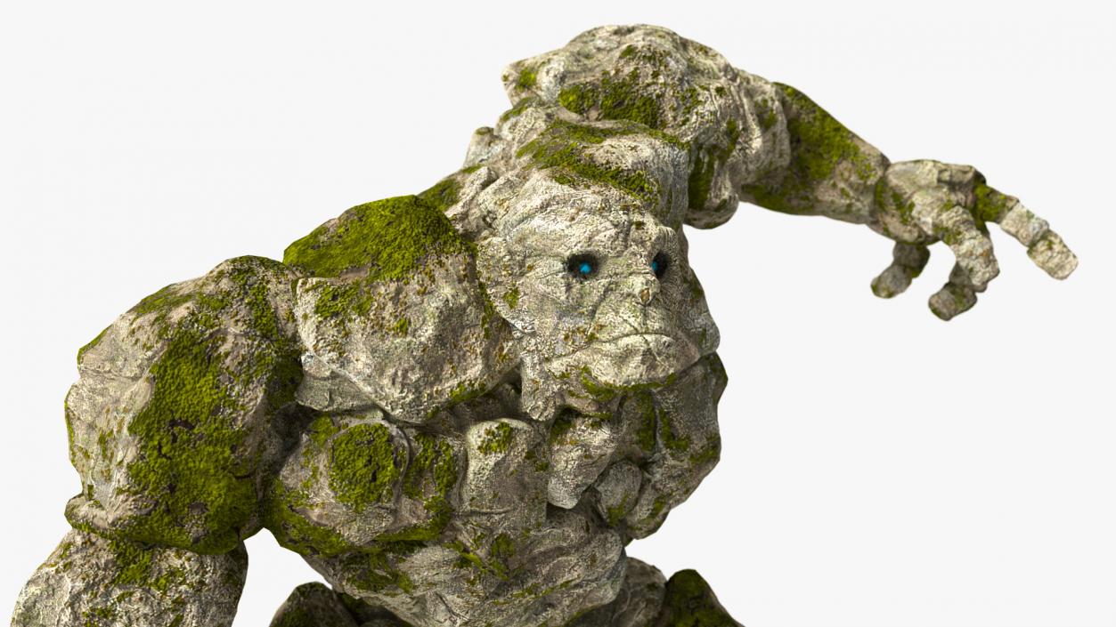 3D model Stone Golem Fighting Pose