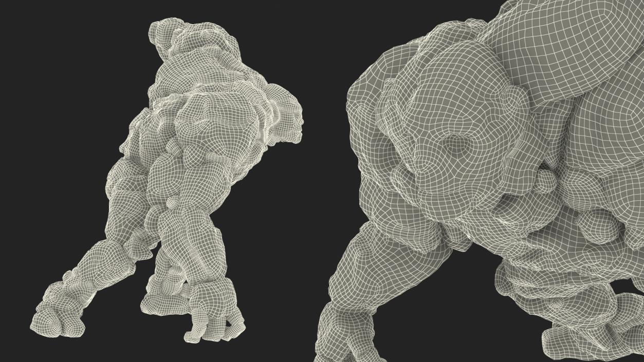 3D model Stone Golem Fighting Pose