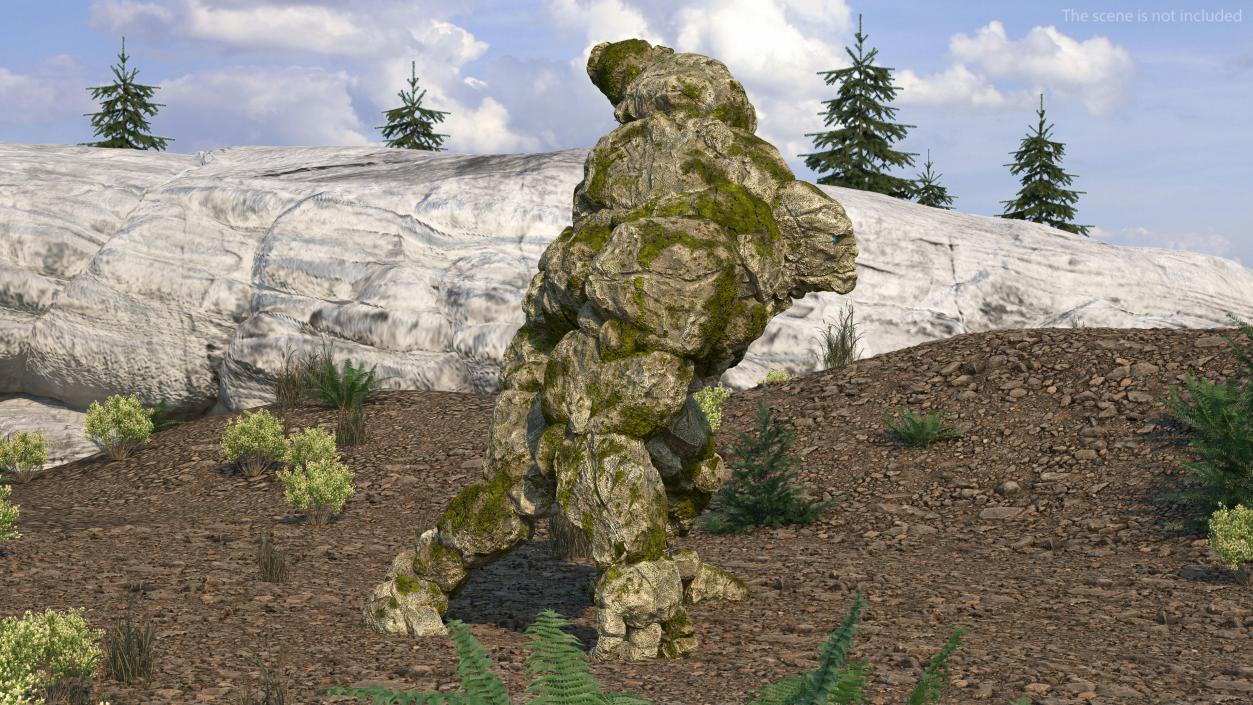 3D model Stone Golem Fighting Pose