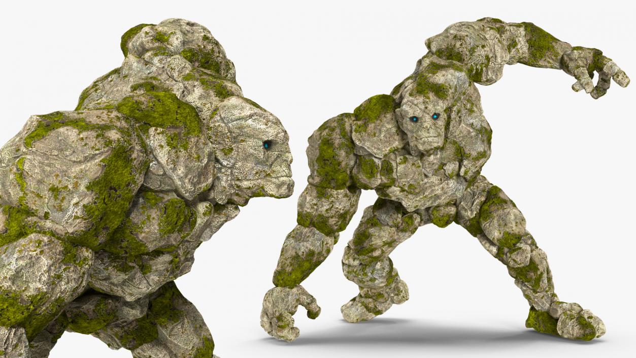 3D model Stone Golem Fighting Pose