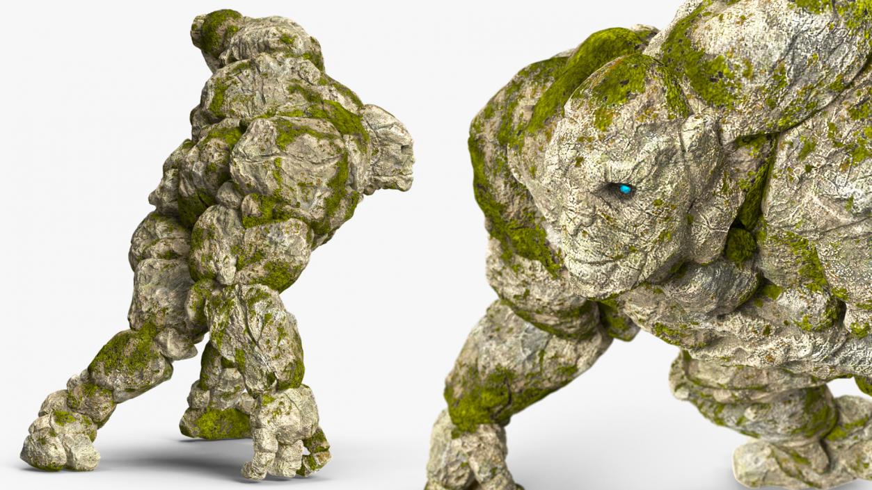 3D model Stone Golem Fighting Pose