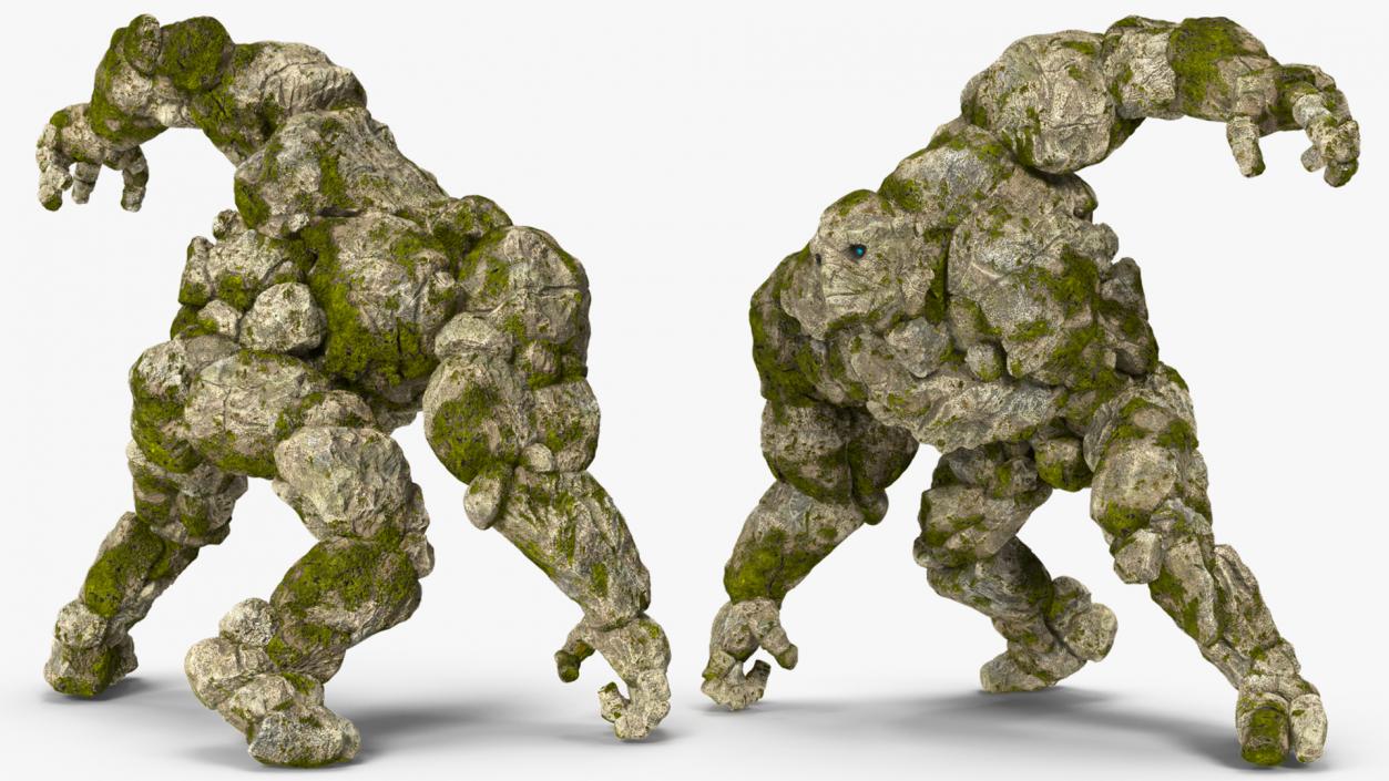 3D model Stone Golem Fighting Pose