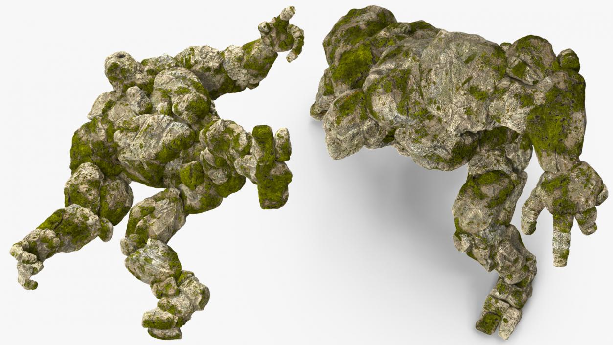 3D model Stone Golem Fighting Pose