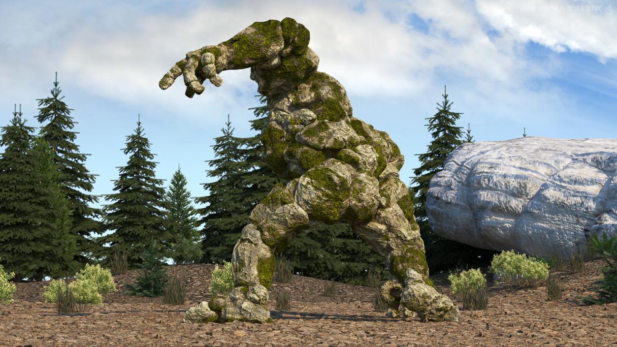 3D model Stone Golem Fighting Pose