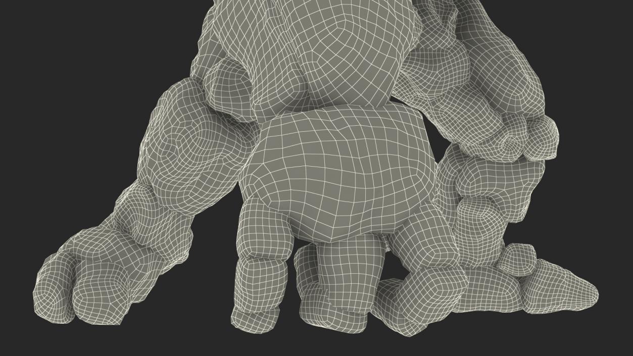 3D model Stone Golem Fighting Pose