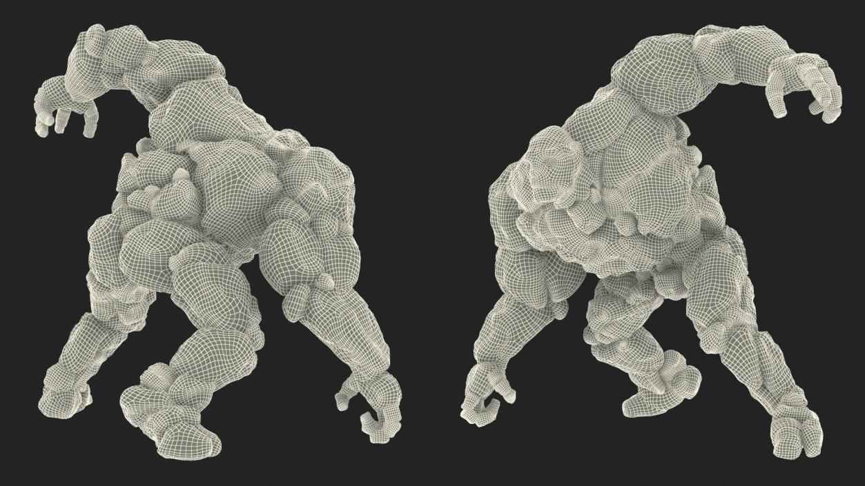 3D model Stone Golem Fighting Pose