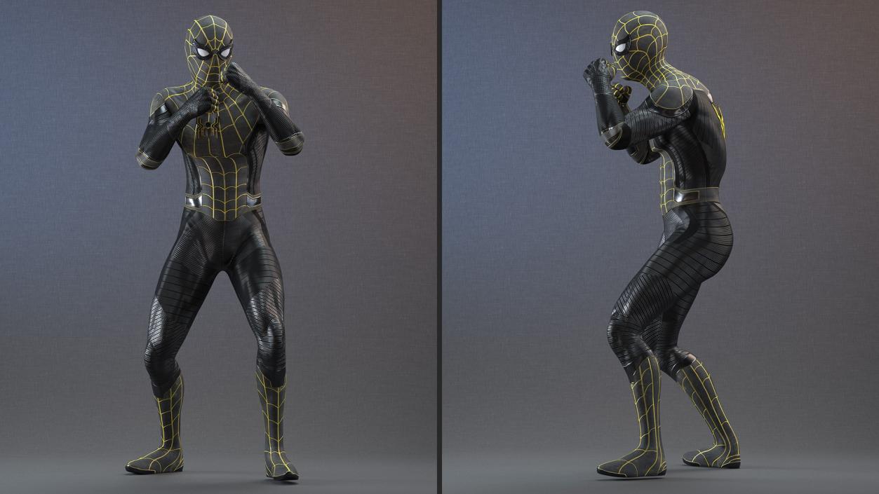 Spiderman Black Suit Fighting Pose 3D model