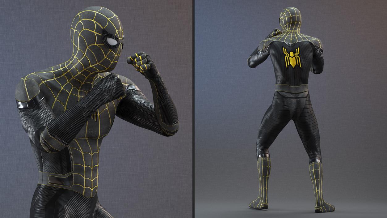 Spiderman Black Suit Fighting Pose 3D model