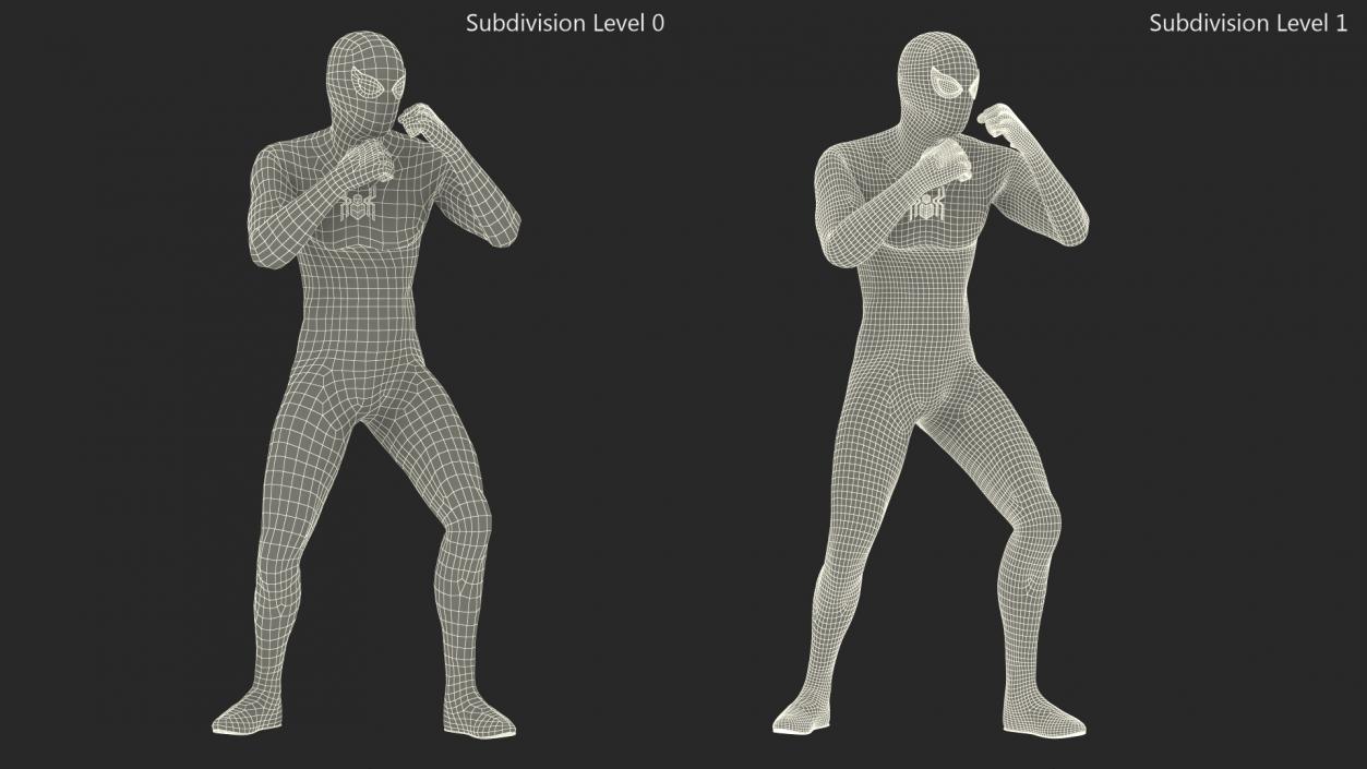 Spiderman Black Suit Fighting Pose 3D model