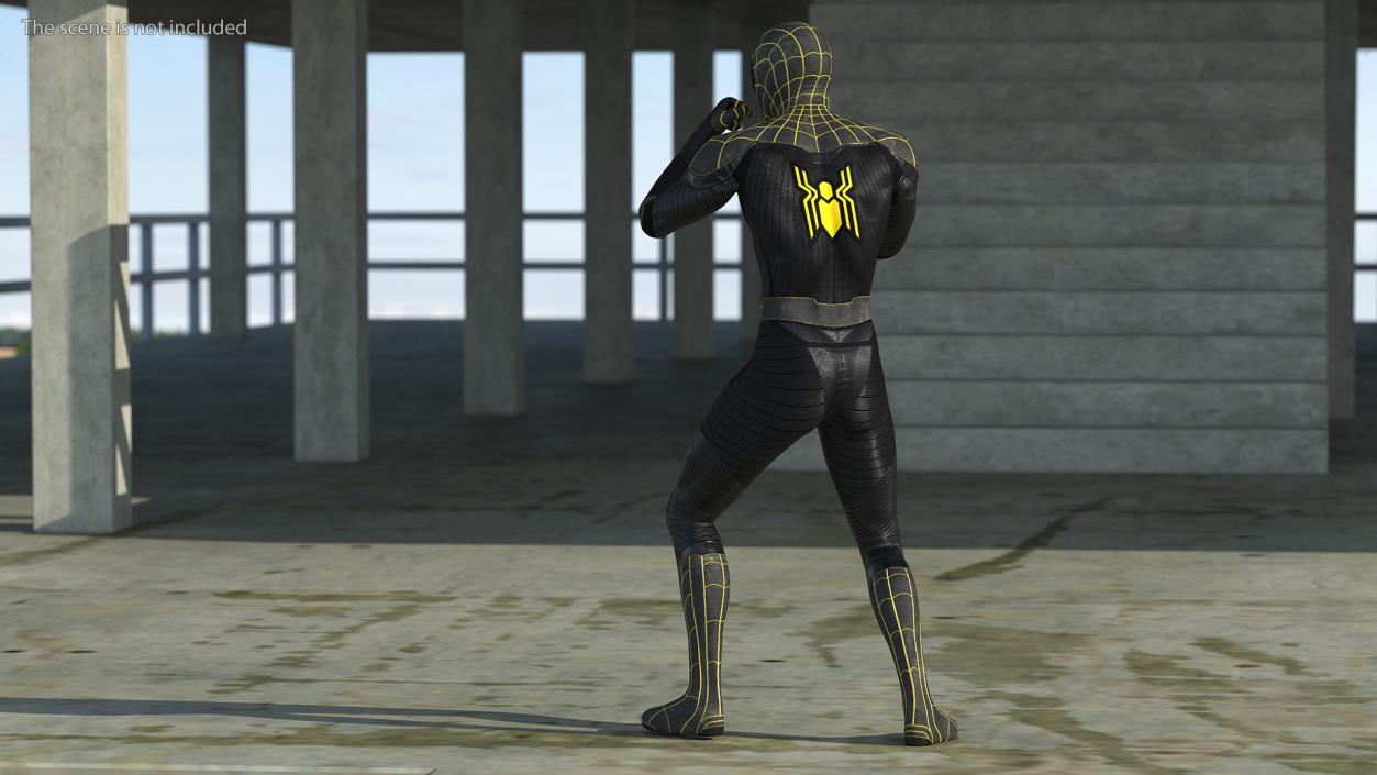 Spiderman Black Suit Fighting Pose 3D model